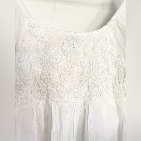 NWT New Solid White Boho Flowy Dress - Picture 5 of 7